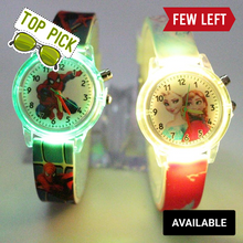 Load image into Gallery viewer, Princess Elsa Children Watches Spiderman Colorful Light Source Boys Watch Girls Kids Party Gift Clock Wrist Relogio Feminino