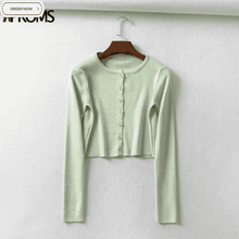 Load image into Gallery viewer, Aproms Candy Color Ribbed Knitted Cardigan Women Autumn Winter Long Sleeve Basic Cropped Sweaters Female Casual Short Jumper Top