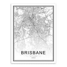 Load image into Gallery viewer, Black White Custom World City Map Paris London New York Posters Nordic Living Room Wall Art Pictures Home Decor Canvas Paintings