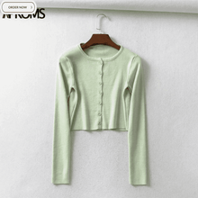 Load image into Gallery viewer, Aproms Candy Color Ribbed Knitted Cardigan Women Autumn Winter Long Sleeve Basic Cropped Sweaters Female Casual Short Jumper Top
