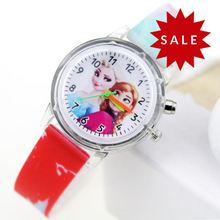 Load image into Gallery viewer, Princess Elsa Children Watches Spiderman Colorful Light Source Boys Watch Girls Kids Party Gift Clock Wrist Relogio Feminino
