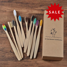 Load image into Gallery viewer, New design mixed color bamboo toothbrush Eco Friendly wooden Tooth Brush Soft bristle Tip Charcoal adults oral care toothbrush
