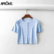 Load image into Gallery viewer, Aproms Candy Color Ribbed Knitted Cardigan Women Autumn Winter Long Sleeve Basic Cropped Sweaters Female Casual Short Jumper Top
